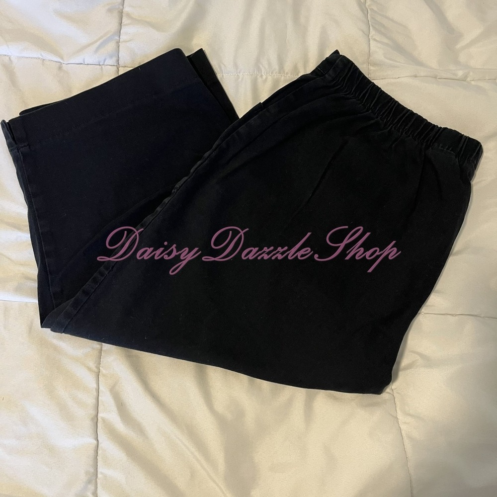 Just My Size Women's Capris 1X Stretch straight leg regular fit black high rise